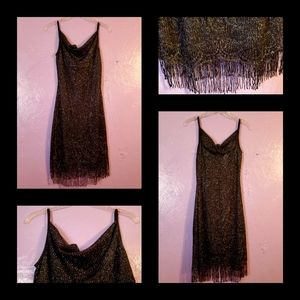 SYRUP black & silver party👗size M